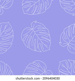 patrón sin costura - hojas de monstera en el color del año muy peri