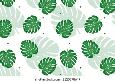 Seamless pattern with monstera leaves. Pattern for fabric, paper, packaging or cover