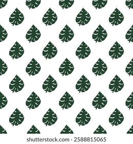 Seamless pattern with monstera tropical leaves doodle for decorative print, wrapping paper, greeting cards, wallpaper and fabric