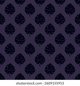 Seamless pattern with monstera tropical leaves doodle for decorative print, wrapping paper, greeting cards, wallpaper and fabric