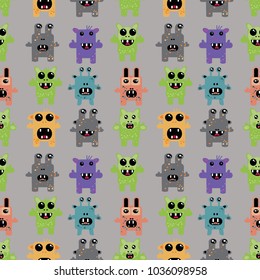 Seamless pattern with monsters. 