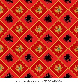 seamless pattern of montenegro and albania flags. vector illustration