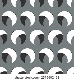 Seamless pattern with month, moon. Vector stock illustration eps10.