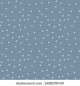 Nahtlose Muster, Mond, Sternbilder, Sterne und Sternstreuen auf einem Hintergrund des Nachthimmels. Hintergrund, Textil, Vektorgrafik
