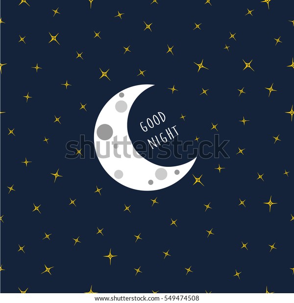 Seamless Pattern Moon Stars Text Sweet Stock Vector (Royalty Free ...