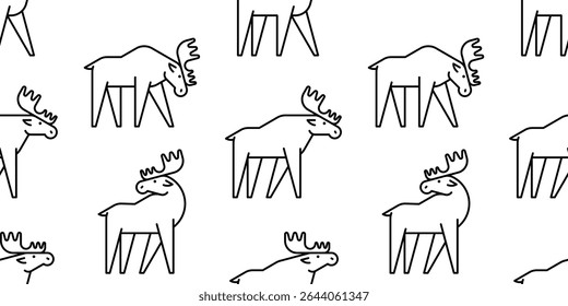 Seamless pattern with Moose logo. isolated on white background
