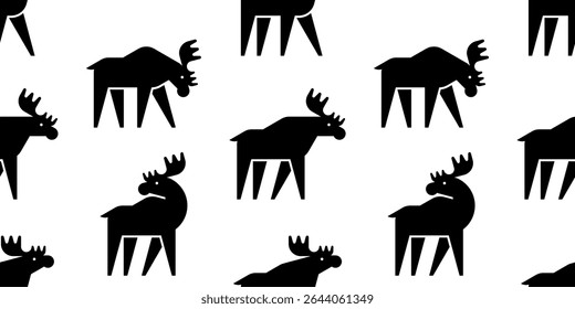 Seamless pattern with Moose logo. isolated on white background
