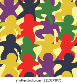 Seamless pattern with more dancing silhouette.