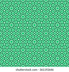 Seamless pattern in Moroccan style. Mosaic tile.
Islamic traditional ornament. Geometric background.
Vector illustration. 