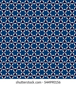 Seamless pattern in Moroccan style. Mosaic tile.
Islamic traditional ornament. Geometric background.
Vector illustration. 