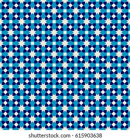 Seamless pattern in Moroccan style. Mosaic tile.
Islamic traditional ornament. Geometric background.
Vector illustration. 