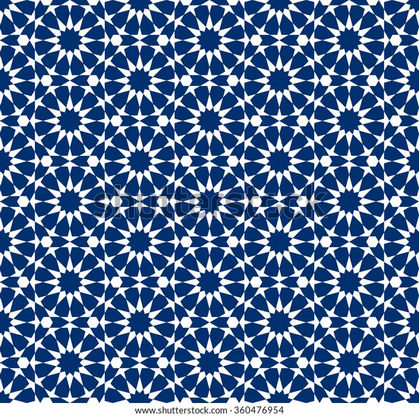 モロッコ風のシームレスな模様 モザイクタイル イスラム教の伝統的な装飾 幾何学的な背景 ベクターイラスト のベクター画像素材 ロイヤリティフリー