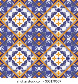 Seamless pattern from Moroccan tiles, ornaments. Can be used for web page background, wallpaper, pattern fills.