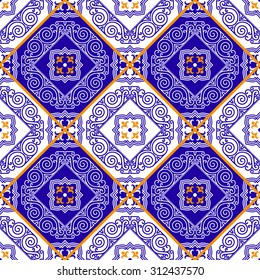 Seamless pattern from Moroccan tiles, ornaments. Can be used for web page background, wallpaper, pattern fills.