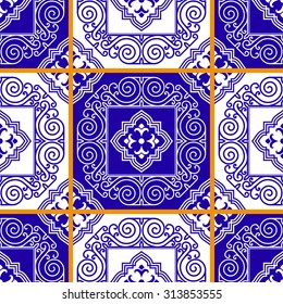 Seamless pattern from Moroccan tiles, ornaments. Can be used for web page background, wallpaper, pattern fills.