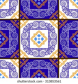 Seamless pattern from Moroccan tiles, ornaments. Can be used for web page background, wallpaper, pattern fills.