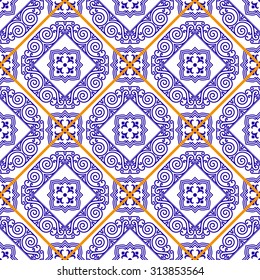 Seamless pattern from Moroccan tiles, ornaments. Can be used for web page background, wallpaper, pattern fills.