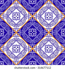 Seamless pattern from Moroccan tiles, ornaments. Can be used for web page background, wallpaper, pattern fills.
