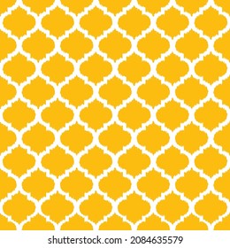 Seamless pattern with Moroccan tiles. Yellow ikat pattern.