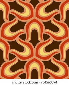 Seamless pattern morrocan ornament. Floral textile print. Islamic vector design. Oriental background with abstract flowers. Hexagonal trefoil swatch. Stained glass vitrage.