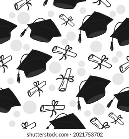 graduación de esa ilustración sobre fondo blanco. icono educativo. vector dibujado a mano. 