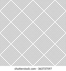 Seamless pattern with mosaic of circles. Monochrome repeatable background / texture.