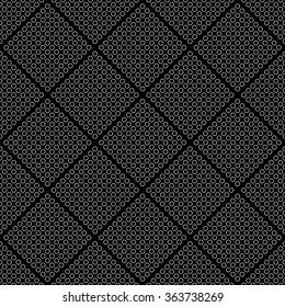 Seamless pattern with mosaic of circles. Monochrome repeatable background / texture.