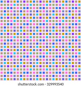 Seamless pattern mosaic of coloured small squares . Vector texture.