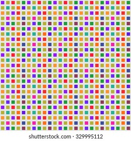 Seamless pattern mosaic of coloured small squares . Vector texture.