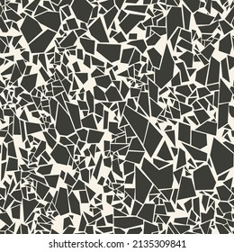 Seamless pattern with mosaic of geometric tiles in trendy camo flat style. Abstract modern endless texture for fabric and fashion print. Vector background.