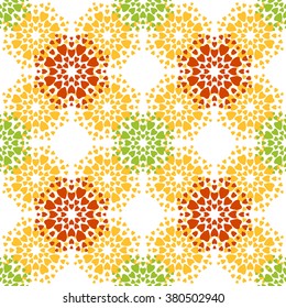 Seamless pattern. Mosaic. A heart. Viburnum Seed.