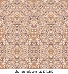 Seamless pattern with mosaic lace ornament. Vector illustration