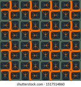 Seamless pattern with mosaic on a dark background.