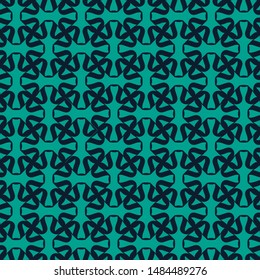 Seamless pattern with mosaic on a turquoise background.