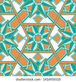 Seamless pattern mosaic oriental. Traditional antique ornament morocco and arabian. Geometry oriental ethnic tile. Vector illustration,