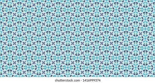 Seamless pattern mosaic oriental. Traditional antique ornament morocco and arabian. Geometry oriental ethnic tile. Vector illustration,