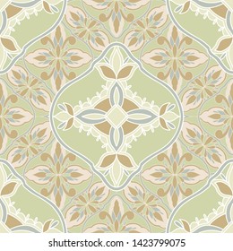 Seamless pattern mosaic oriental. Traditional antique ornament morocco and arabian. Geometry oriental ethnic tile. Vector illustration,