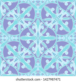 Seamless pattern mosaic oriental. Traditional antique ornament morocco and arabian. Geometry oriental ethnic tile. Vector illustration,
