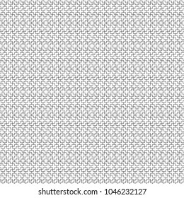 Seamless pattern with mosaic ornament. Repeated puzzle figures and crosses background. Logic game motif. Grid wallpaper. Digital paper for page fills, web designing, textile print. Vector illustration