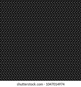 Seamless pattern with mosaic ornament. Repeated puzzle figures and crosses background. Logic game motif. Grid wallpaper. Digital paper for page fills, web designing, textile print. Vector illustration