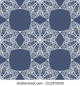 Seamless pattern with mosaic ornament. Vector illustration for designing posters, cards, prints, stickers, fabric, lace, textile, gift paper, scrapbooking.