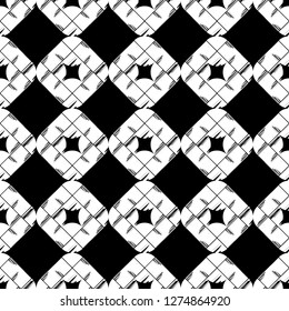 Seamless pattern. Mosaic parts painted with ink. Geometric background. Can be used for wallpaper, textile, invitation card, web page background.