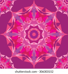 Seamless pattern with mosaic snowflakes