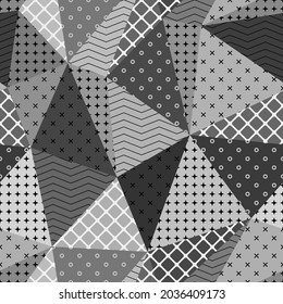 Seamless pattern. Mosaic, structure of triangles. Vector design.