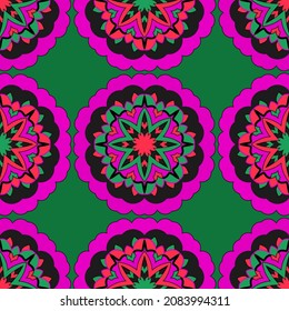 Seamless pattern in mosaic style. Indian, Arabic, Turkish ottoman motif. Abstract vector background.