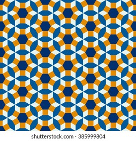 Seamless pattern. Mosaic tile.  Traditional ornament. Geometric background. Vector illustration. 