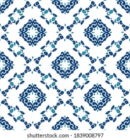 Seamless pattern with mosaic tiles of the Mediterranean. Vector illustration