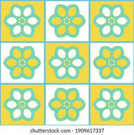 Seamless pattern with mosaic tiles of the Mediterranean. Vector illustration