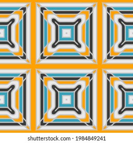 Seamless pattern with mosaic tiles of the Mediterranean. Vector illustration