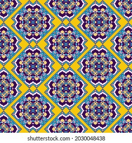 Patrón incomparable con mosaicos del Mediterráneo. Ilustración del vector
